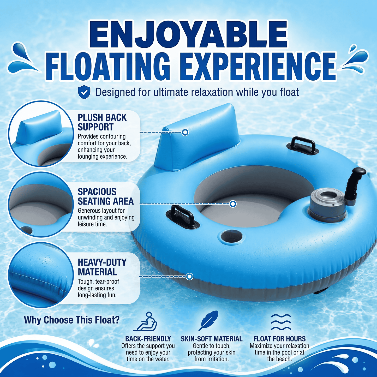 Bleu Current Motorised Pool Float - Compact