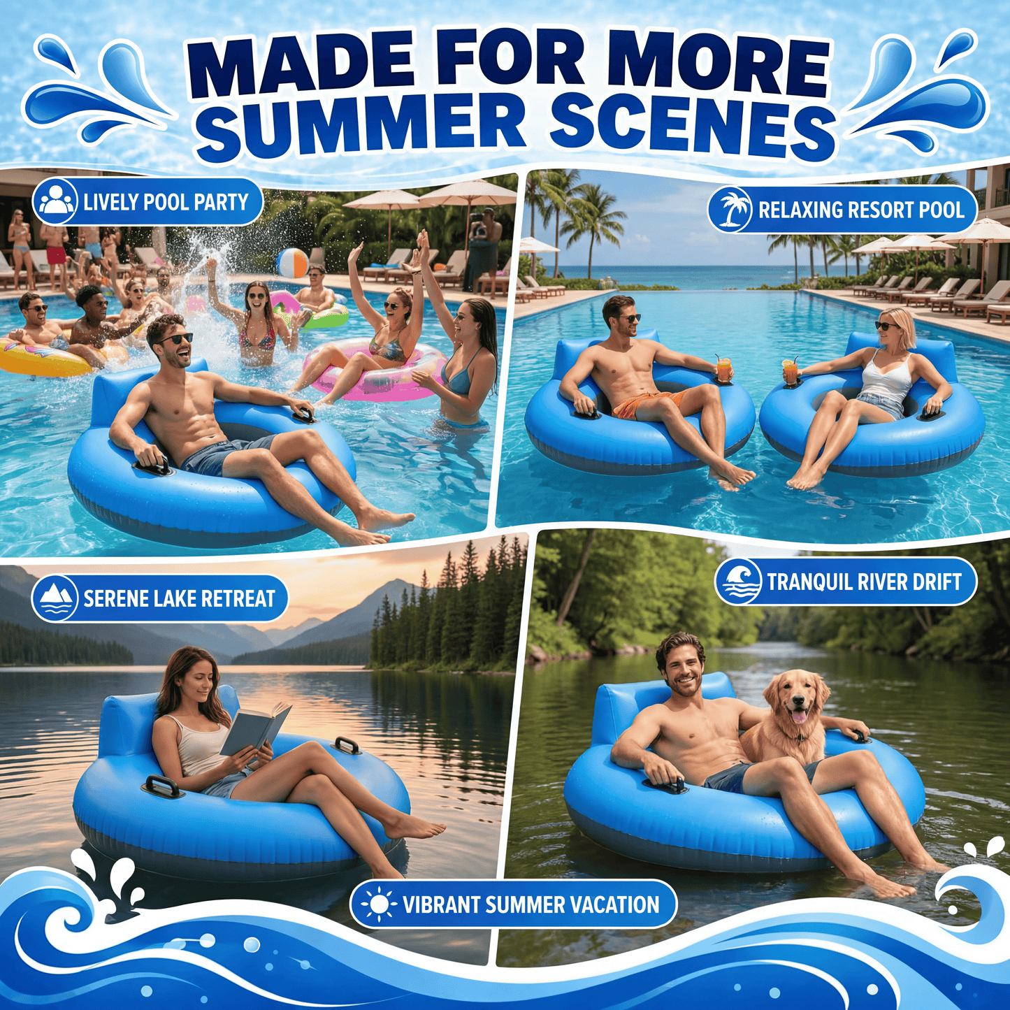 Bleu Current Motorised Pool Float - Compact
