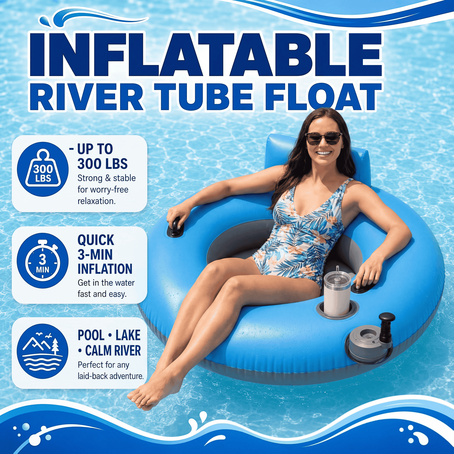 Bleu Current Motorised Pool Float - Compact